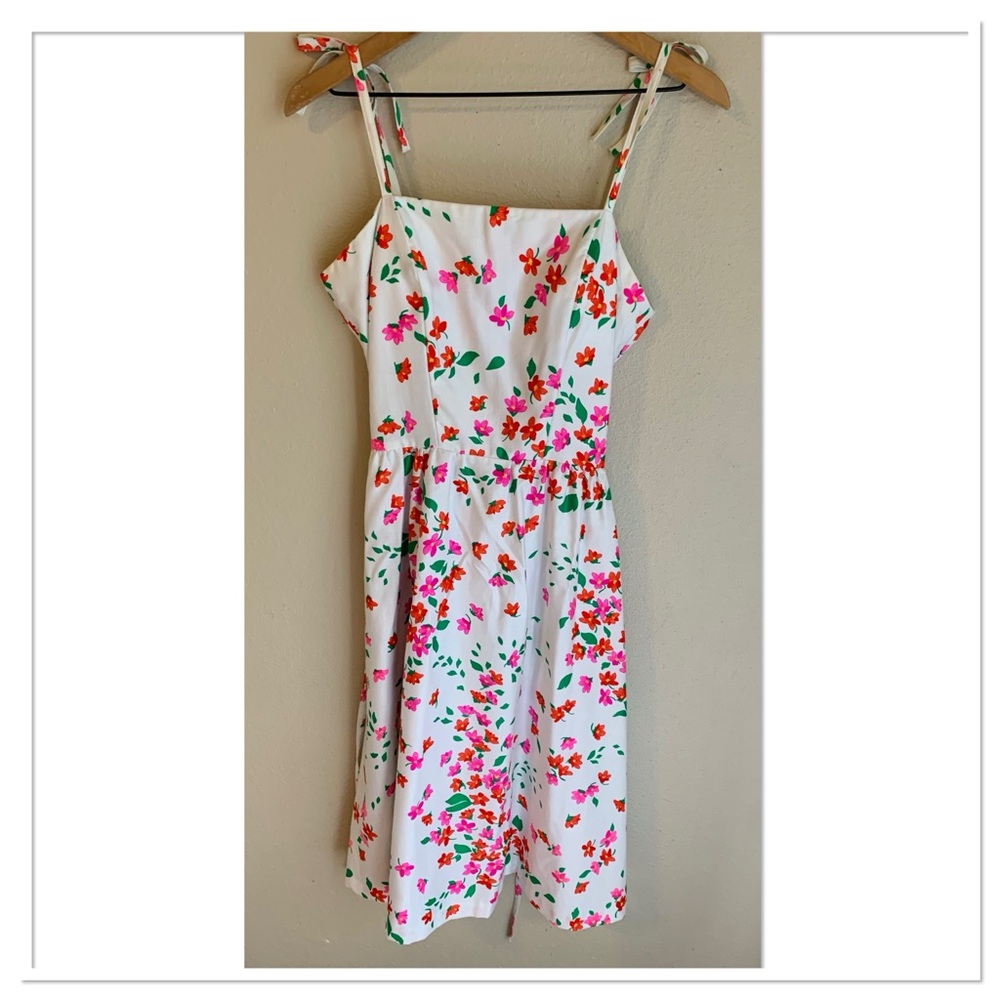 Vintage Malia Floral Sun Dress White Pink Size 12